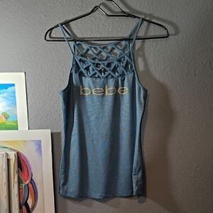 Vintage Y2K Bebe Tank Top Cage Neck
